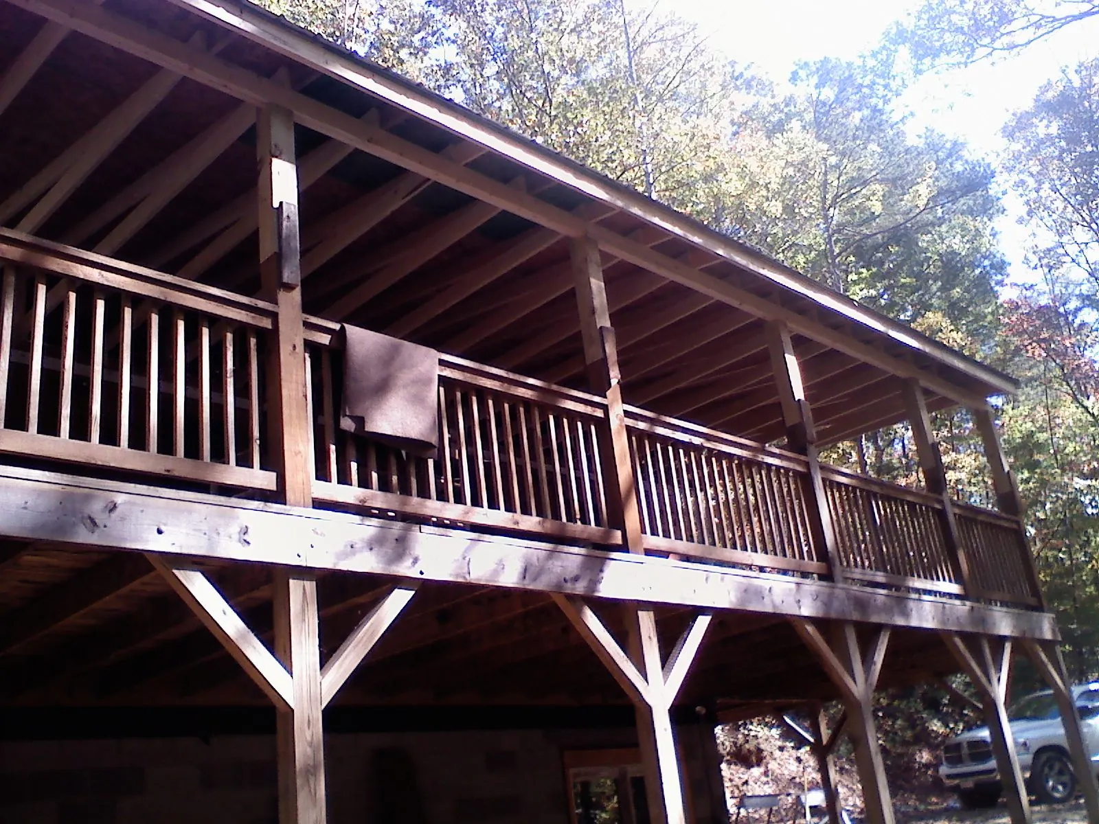 Timber framing under a new elevated porch and deck — Roof Leak Repair in Unityville by Roofing Brothers
